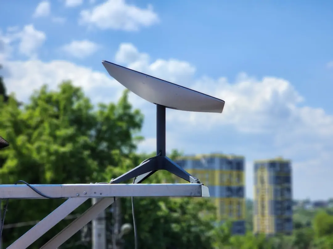 Satellite internet dish outside a property
